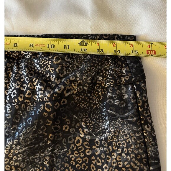 SOFT SURROUNDINGS Mixte Pants Womens Medium Black Metallic Leopard Ankle Stretch - Picture 9 of 10